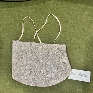 12th Tribe Beige Sequin Top